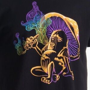 Psychedelic cotton rave festival acid trip t-shirt smoking shroom mushroom tee